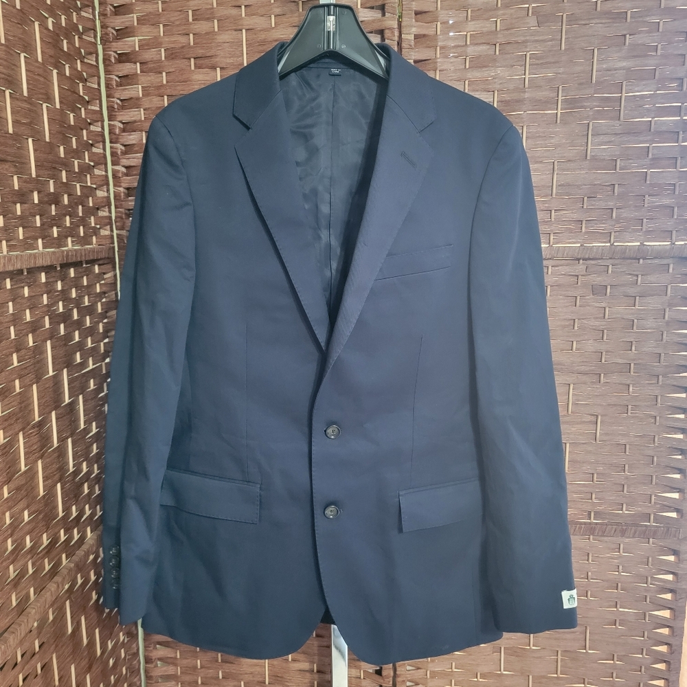 J Crew Mens Ludlow Slim-Fit Italian Chino Suit Jacket 38R Navy